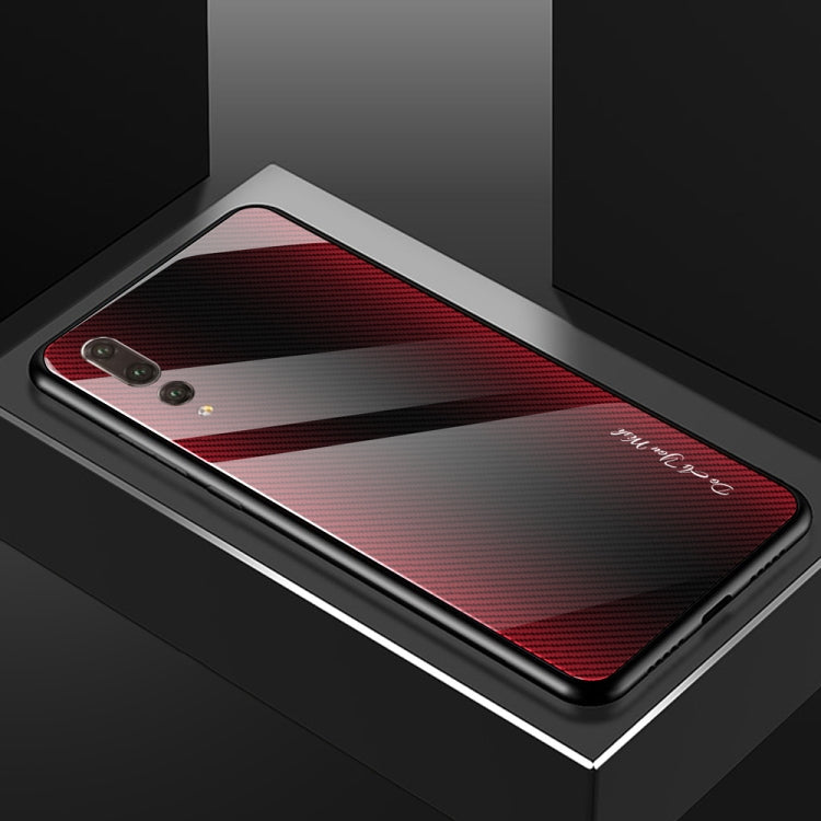 For Huawei P20 Pro Texture Gradient Glass Protective Case