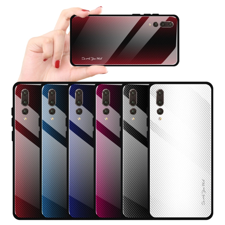 For Huawei P20 Pro Texture Gradient Glass Protective Case