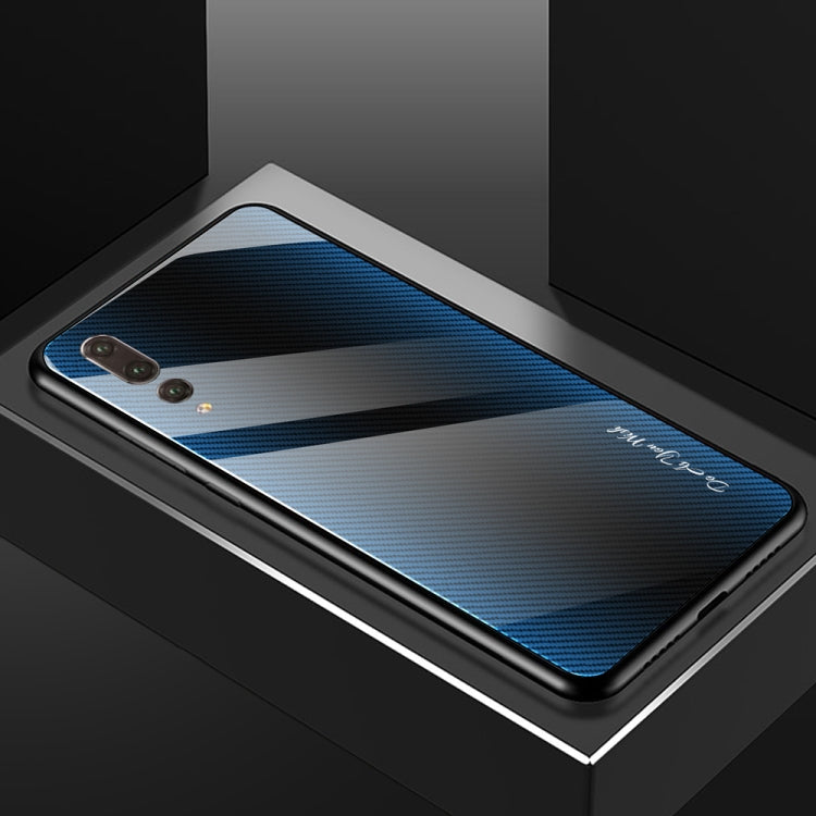 For Huawei P20 Pro Texture Gradient Glass Protective Case
