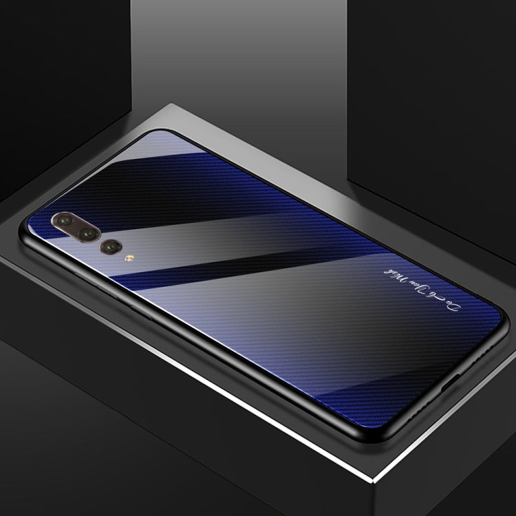 For Huawei P20 Pro Texture Gradient Glass Protective Case