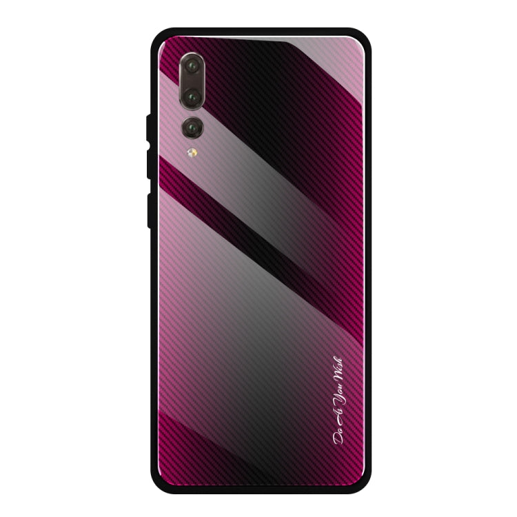 For Huawei P20 Pro Texture Gradient Glass Protective Case