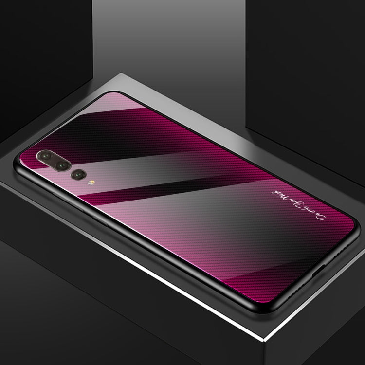 For Huawei P20 Pro Texture Gradient Glass Protective Case