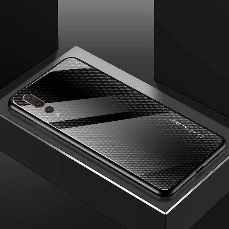 For Huawei P20 Pro Texture Gradient Glass Protective Case