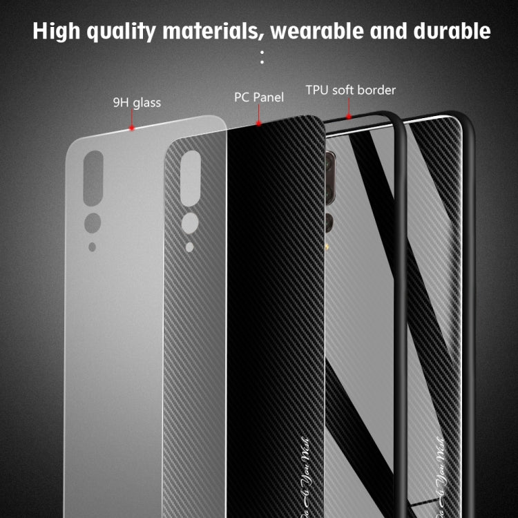 For Huawei P20 Pro Texture Gradient Glass Protective Case