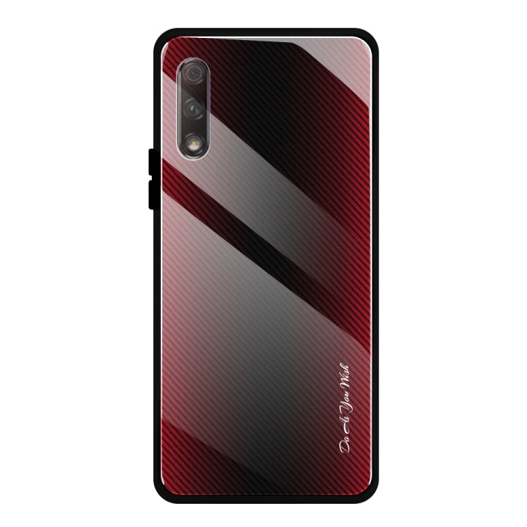 For Huawei Honor 9x Texture Gradient Glass Protective Case