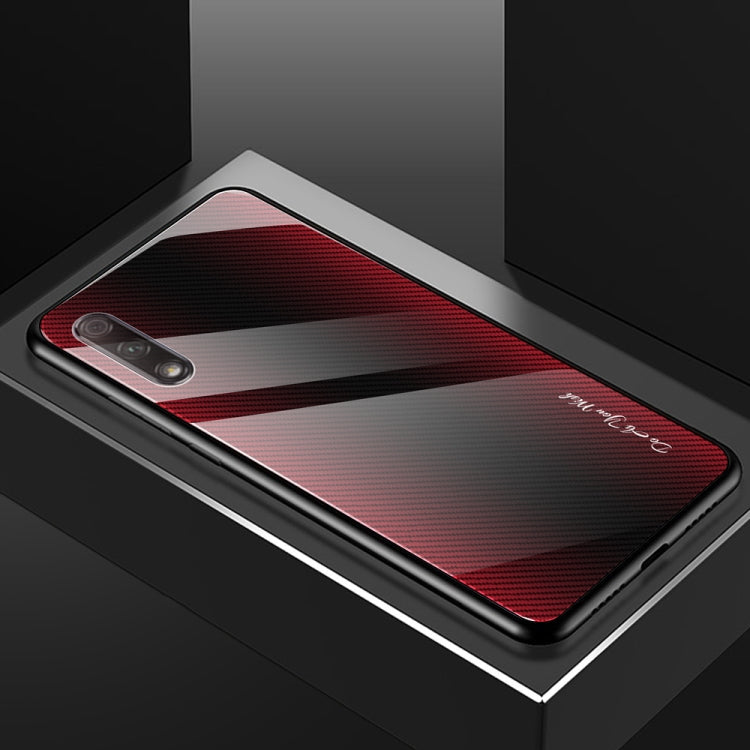 For Huawei Honor 9x Texture Gradient Glass Protective Case