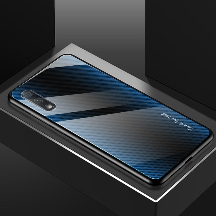 For Huawei Honor 9x Texture Gradient Glass Protective Case