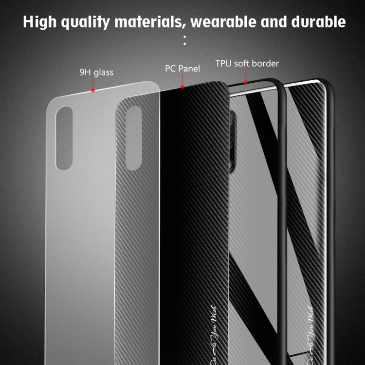 For Huawei Honor 9x Texture Gradient Glass Protective Case