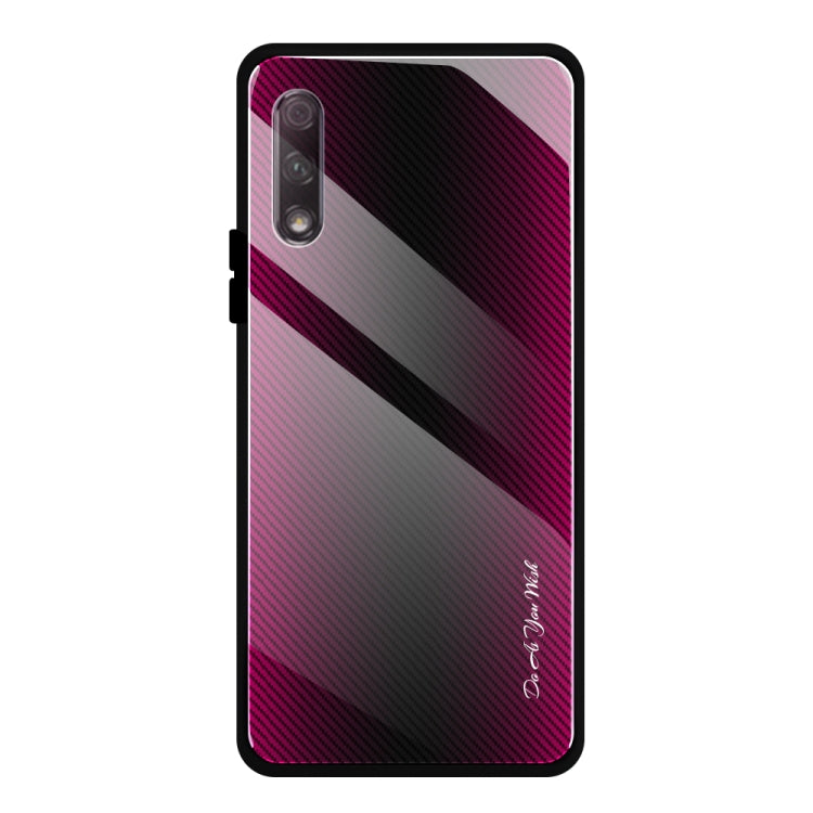 For Huawei Honor 9x Texture Gradient Glass Protective Case