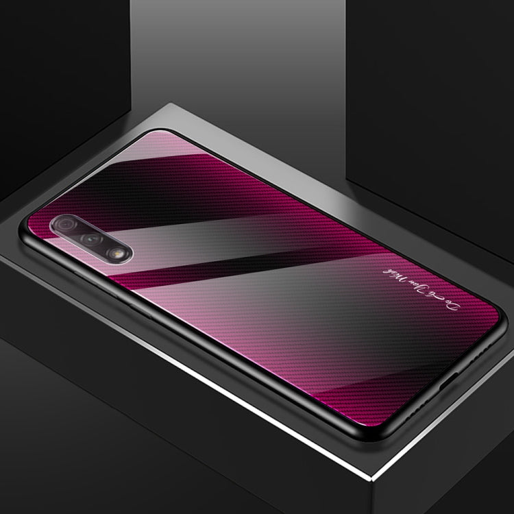 For Huawei Honor 9x Texture Gradient Glass Protective Case