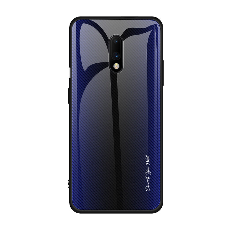 For OnePlus 7 Texture Gradient Glass Protective Case