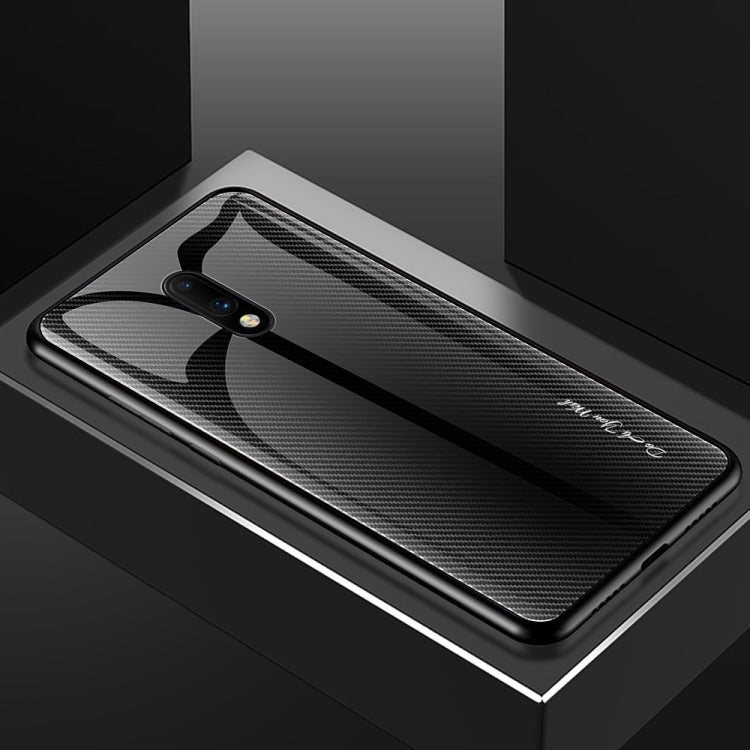 For OnePlus 7 Texture Gradient Glass Protective Case
