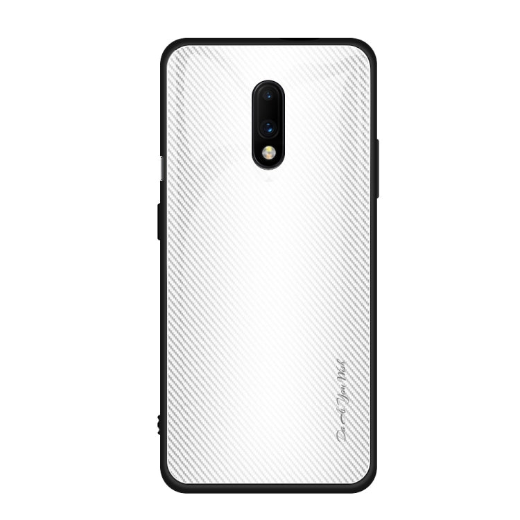 For OnePlus 7 Texture Gradient Glass Protective Case