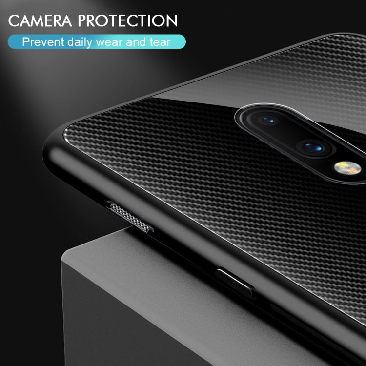 For OnePlus 7 Texture Gradient Glass Protective Case