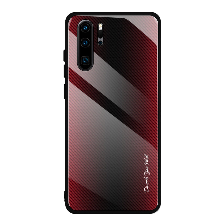 For Huawei P30 Pro Texture Gradient Glass Protective Case