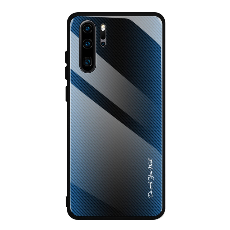 For Huawei P30 Pro Texture Gradient Glass Protective Case