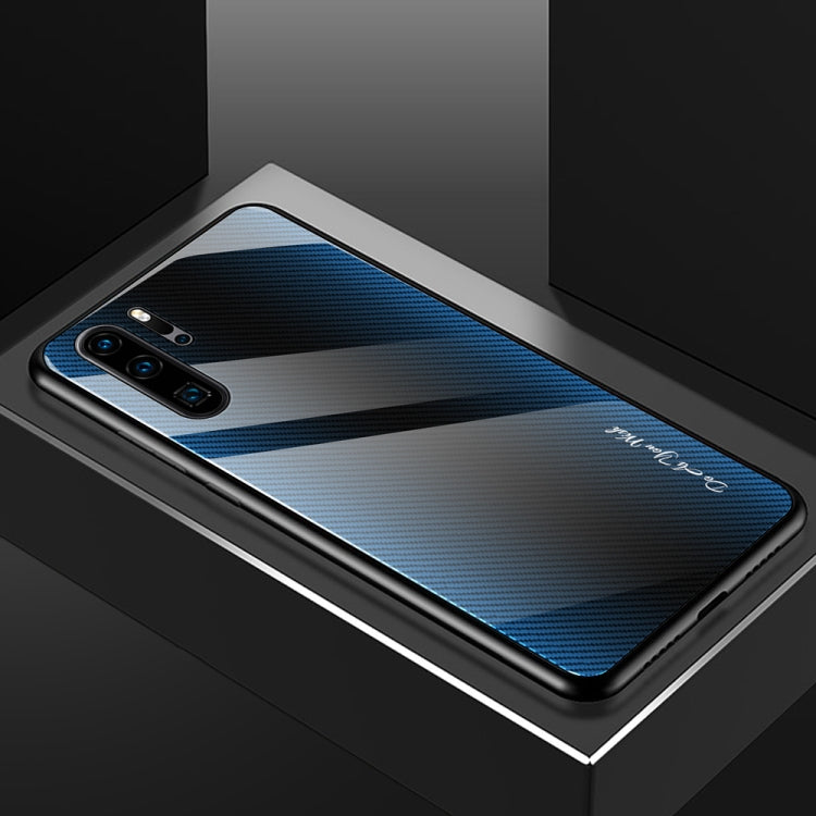 For Huawei P30 Pro Texture Gradient Glass Protective Case