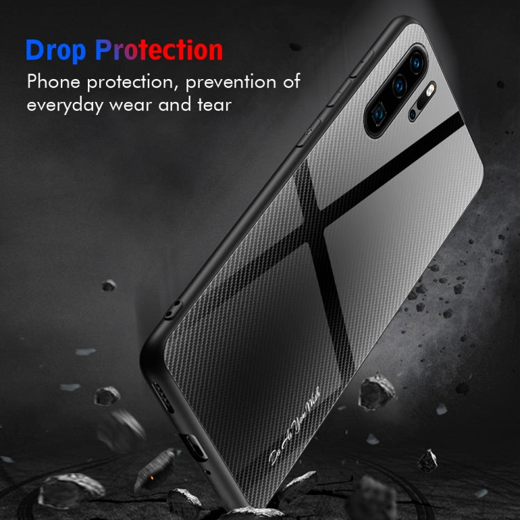 For Huawei P30 Pro Texture Gradient Glass Protective Case
