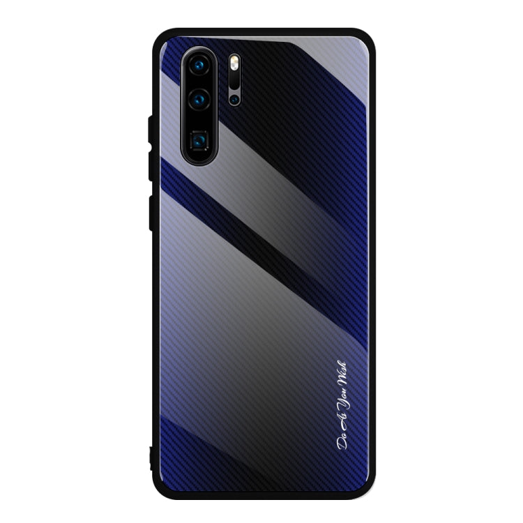 For Huawei P30 Pro Texture Gradient Glass Protective Case