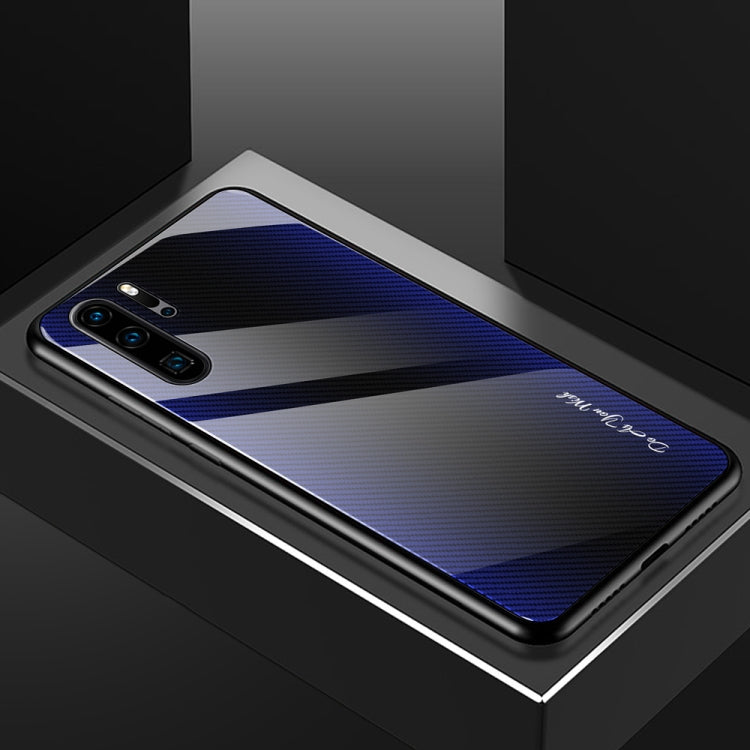 For Huawei P30 Pro Texture Gradient Glass Protective Case