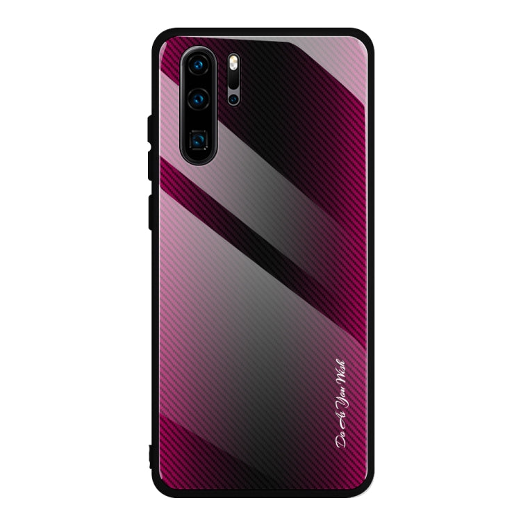 For Huawei P30 Pro Texture Gradient Glass Protective Case