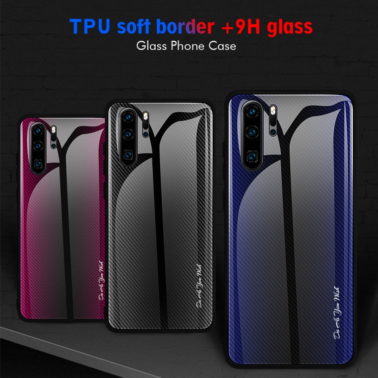 For Huawei P30 Pro Texture Gradient Glass Protective Case