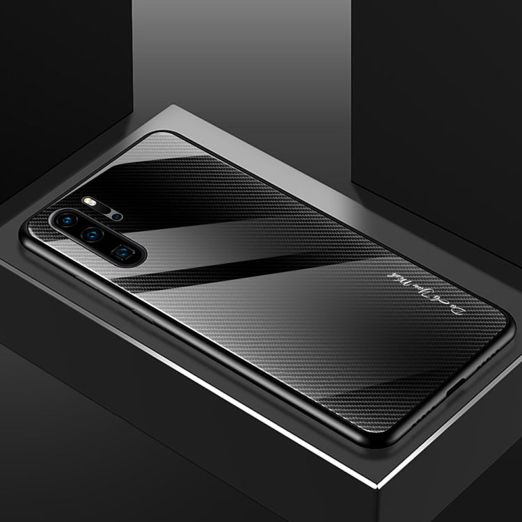 For Huawei P30 Pro Texture Gradient Glass Protective Case