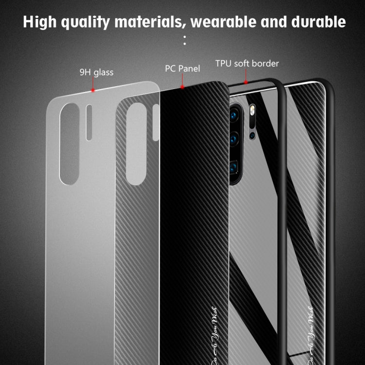 For Huawei P30 Pro Texture Gradient Glass Protective Case