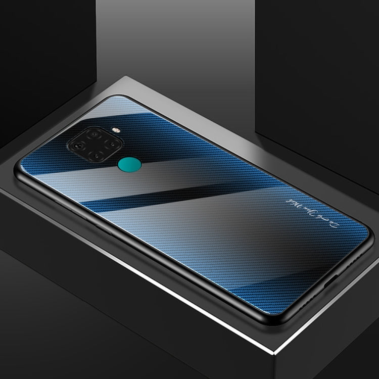 For Huawei Nova 5i Pro Texture Gradient Glass Protective Case