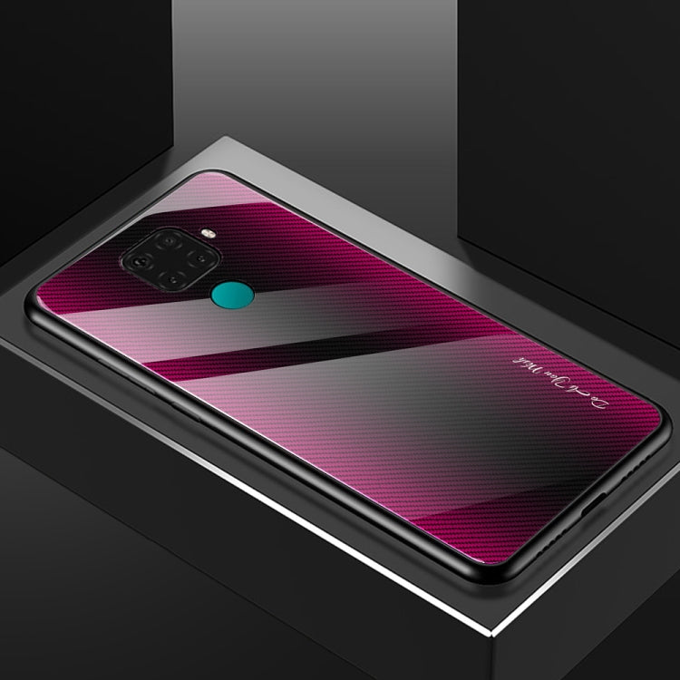 For Huawei Nova 5i Pro Texture Gradient Glass Protective Case