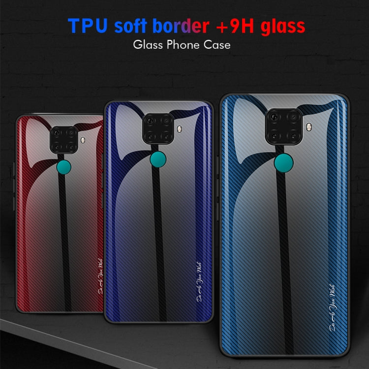 For Huawei Nova 5i Pro Texture Gradient Glass Protective Case