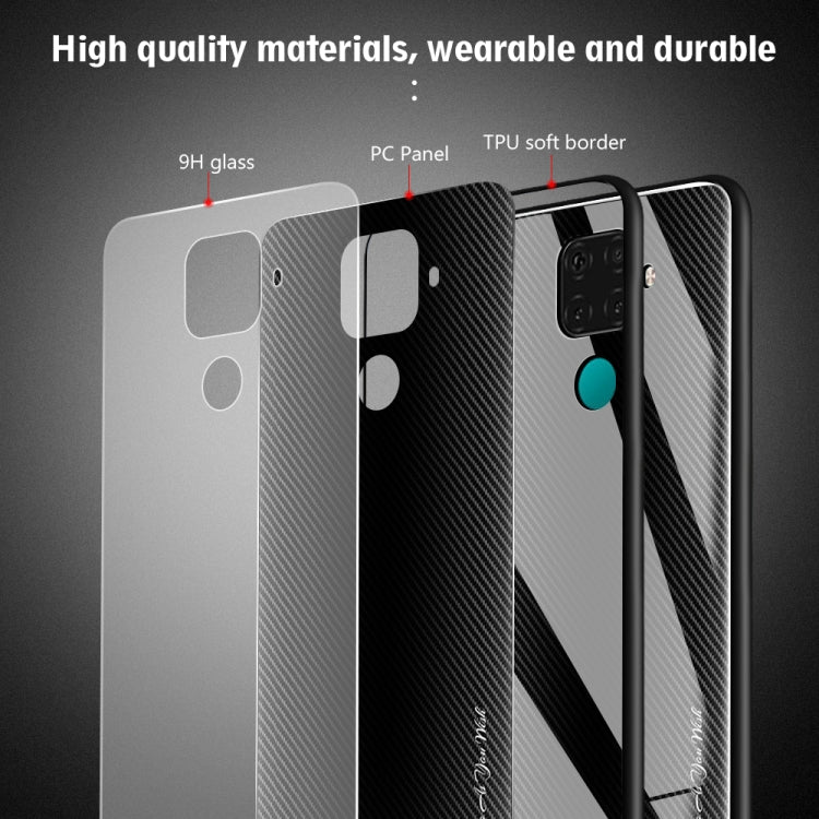 For Huawei Nova 5i Pro Texture Gradient Glass Protective Case