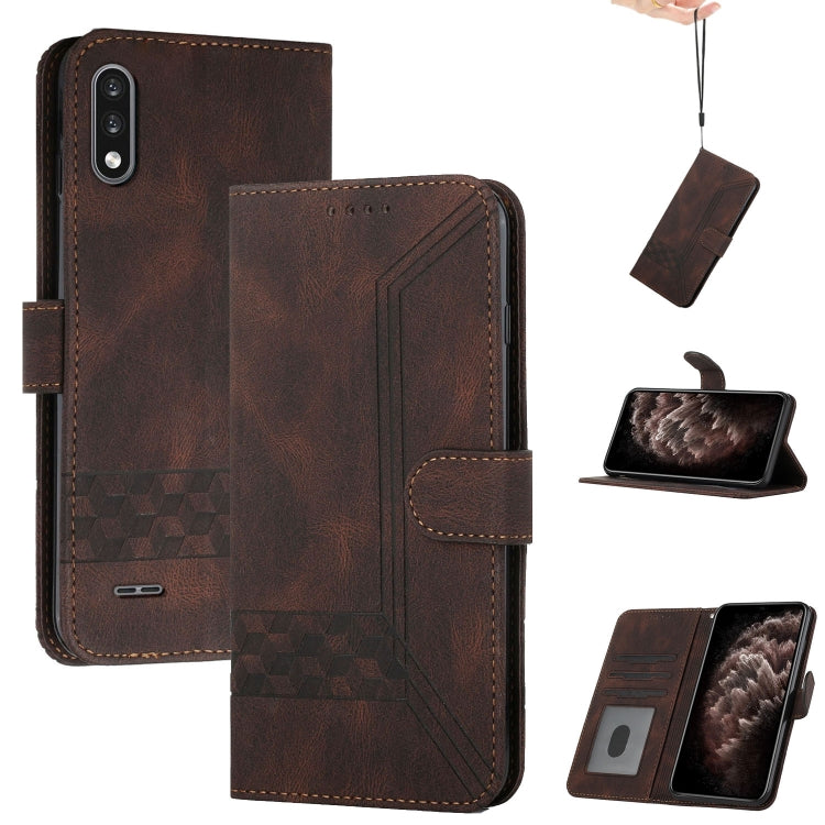For LG K22 Cubic Skin Feel Flip Leather Phone Case