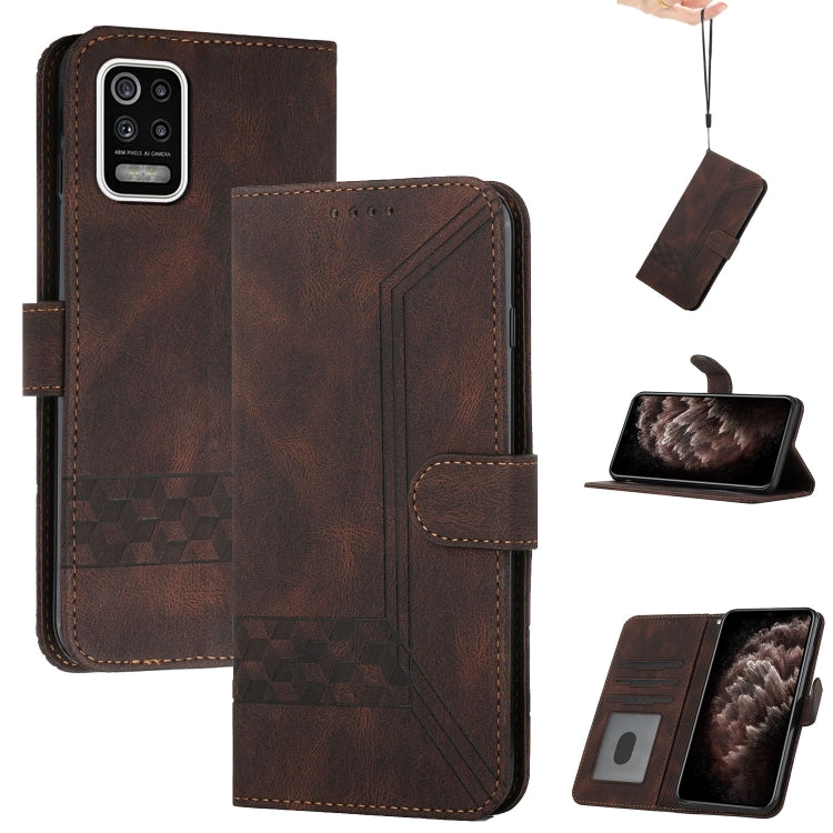 For LG K42 Cubic Skin Feel Flip Leather Phone Case