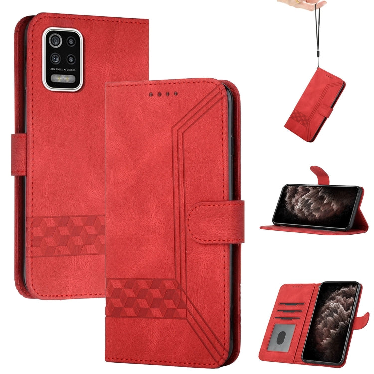 For LG K52 Cubic Skin Feel Flip Leather Phone Case