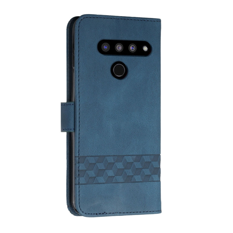 For LG V50 ThinQ 5G Cubic Skin Feel Flip Leather Phone Case