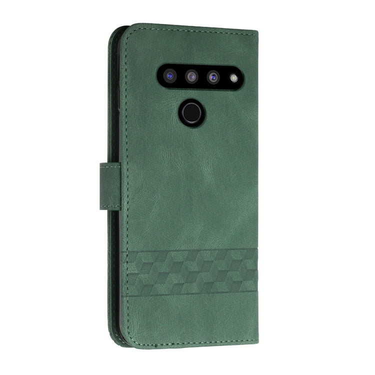 For LG V50 ThinQ 5G Cubic Skin Feel Flip Leather Phone Case