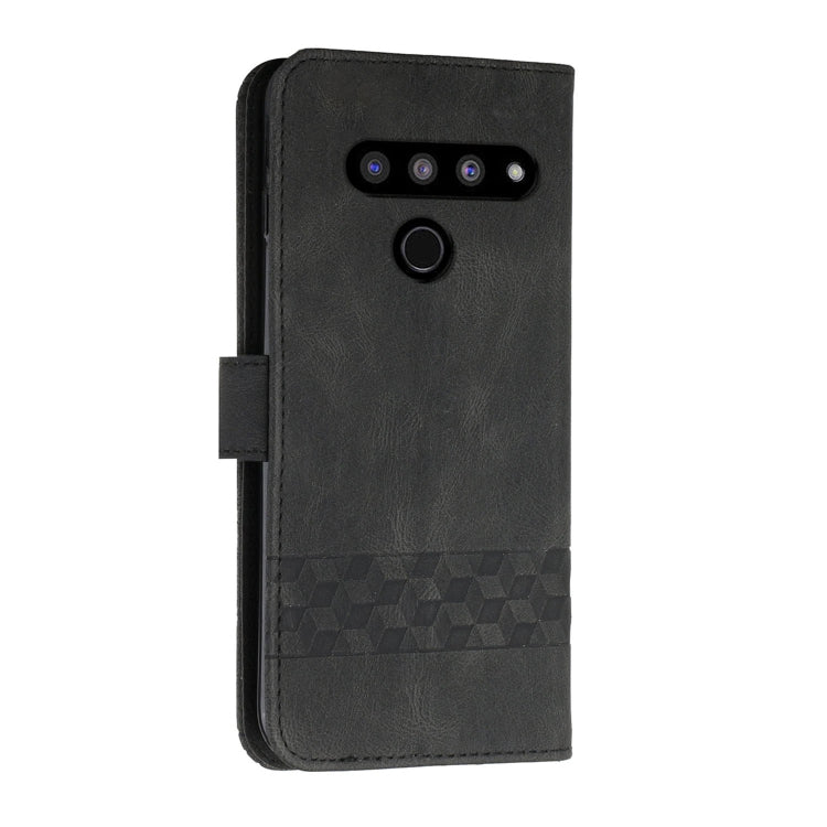 For LG V50 ThinQ 5G Cubic Skin Feel Flip Leather Phone Case