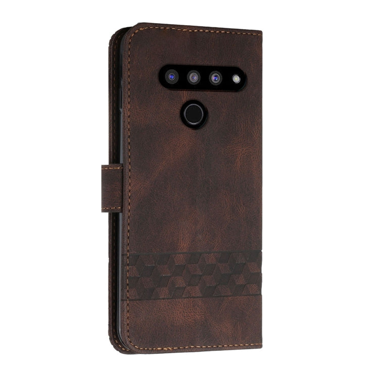 For LG V50 ThinQ 5G Cubic Skin Feel Flip Leather Phone Case