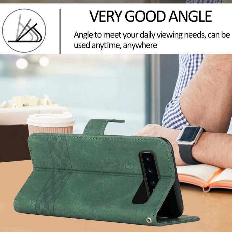 For LG V60 ThinQ 5G Cubic Skin Feel Flip Leather Phone Case