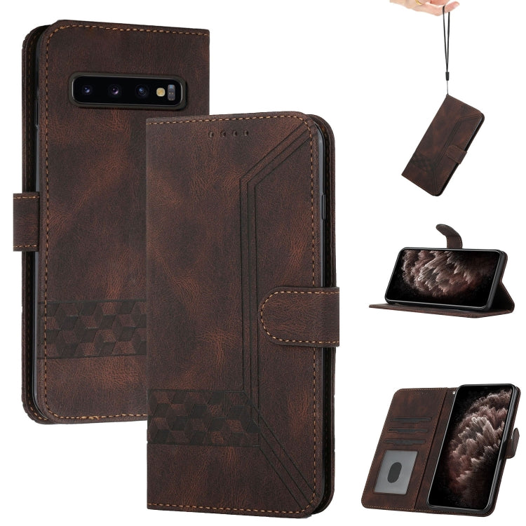 For LG V60 ThinQ 5G Cubic Skin Feel Flip Leather Phone Case