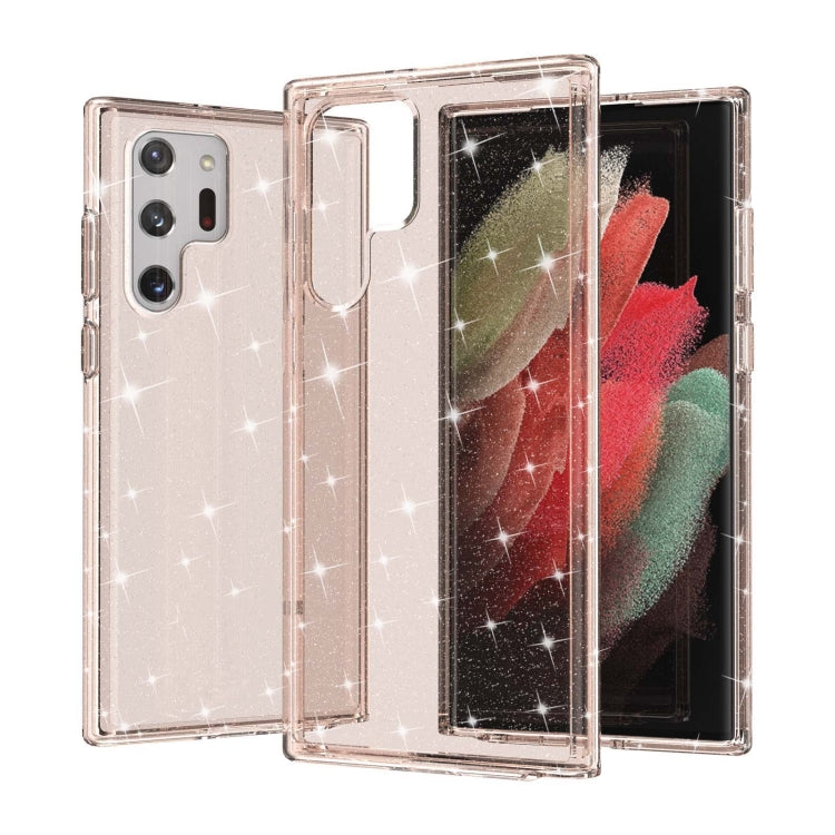 For Samsung Galaxy S22 Ultra 5G Shockproof Terminator Style Glitter Powder Protective Phone Case