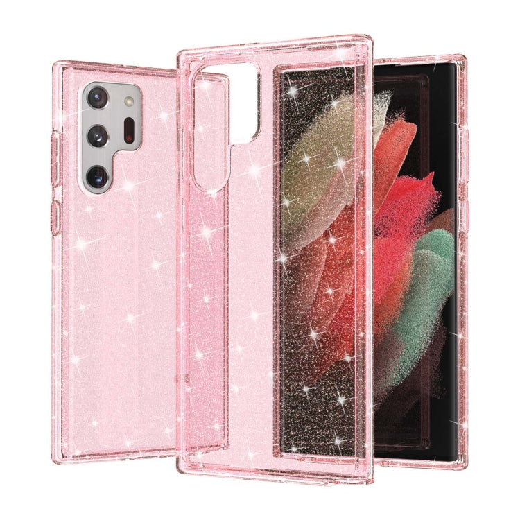 For Samsung Galaxy S22 Ultra 5G Shockproof Terminator Style Glitter Powder Protective Phone Case