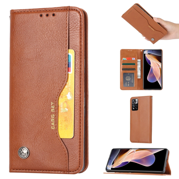 For Xiaomi Redmi Note 11 5G Domestic Version / Poco M4 Pro Knead Skin Texture Leather Phone Case
