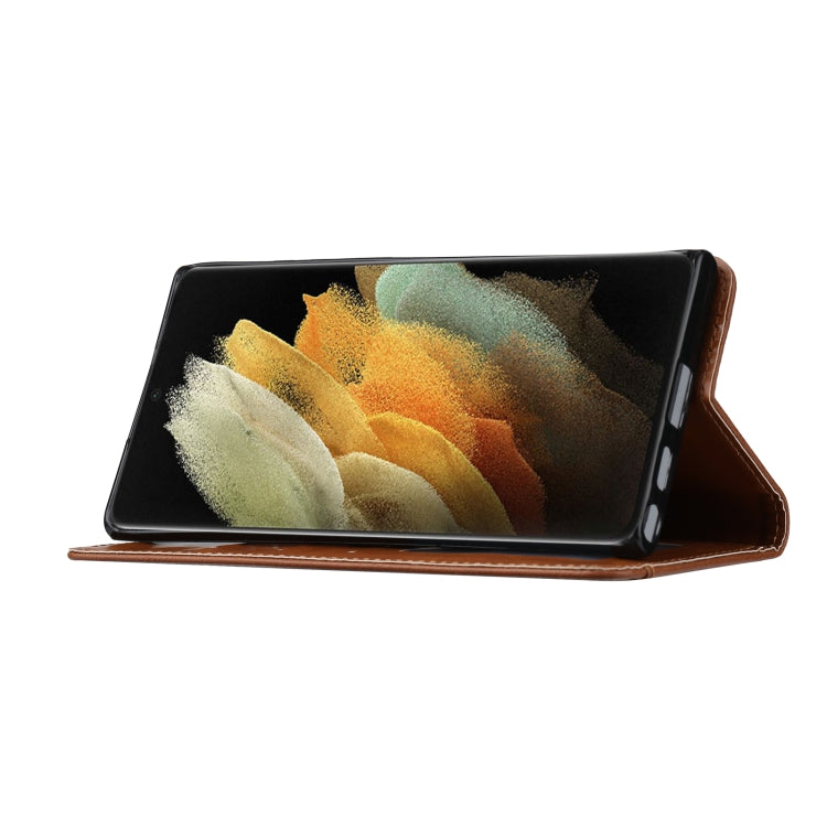 For Samsung Galaxy S22 Ultra 5G Knead Skin Texture Leather Phone Case