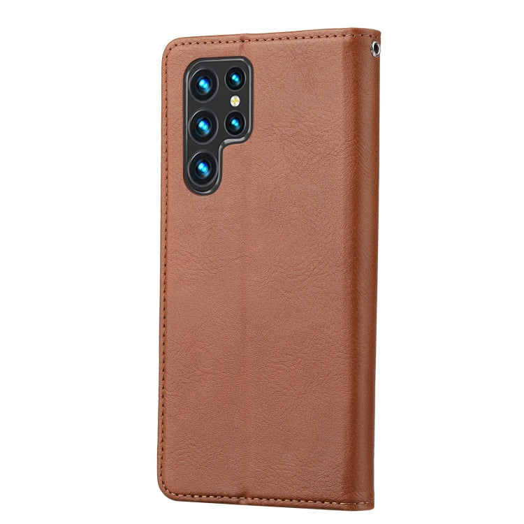 For Samsung Galaxy S22 Ultra 5G Knead Skin Texture Leather Phone Case
