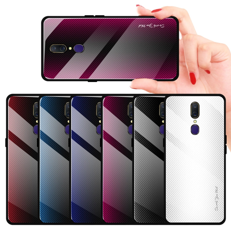 For OPPO F11 / A9 Texture Gradient Glass Protective Case