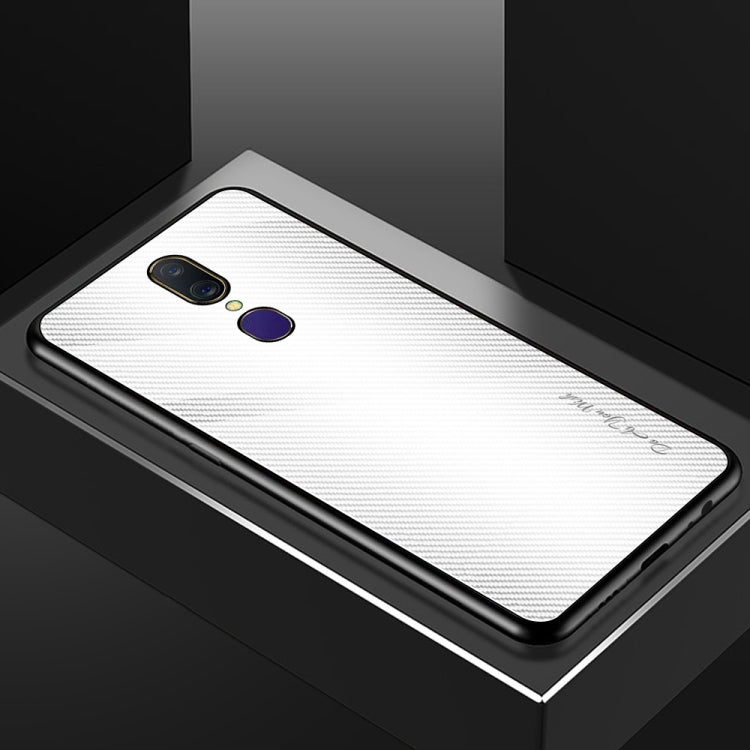 For OPPO F11 / A9 Texture Gradient Glass Protective Case