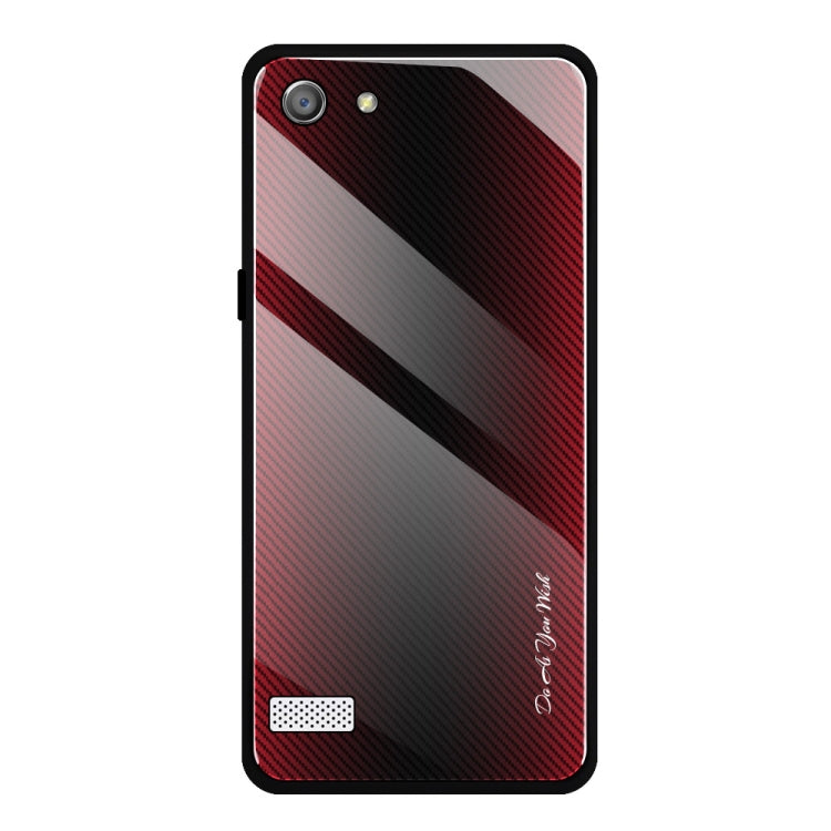 For OPPO A33 Texture Gradient Glass Protective Case