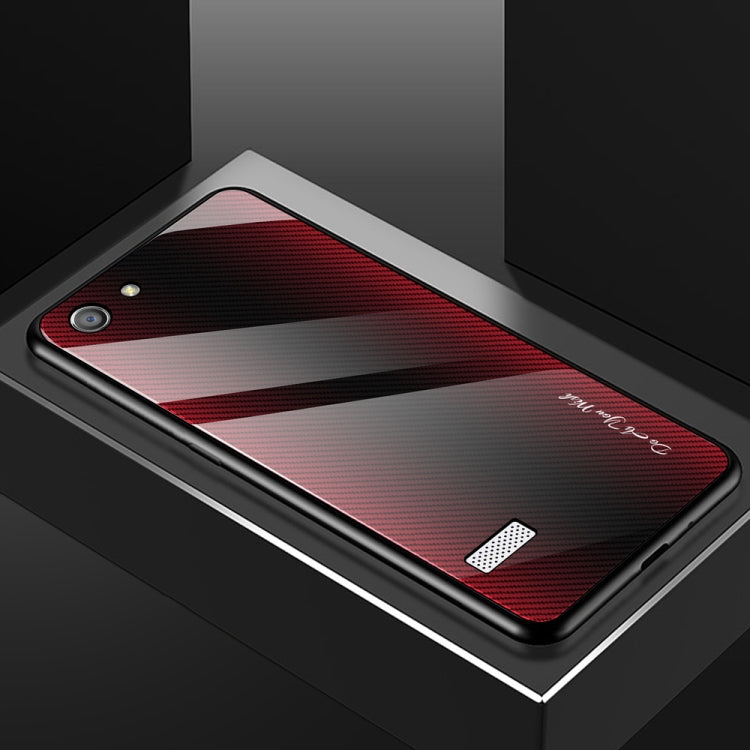 For OPPO A33 Texture Gradient Glass Protective Case